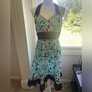 Sourpuss Dress XL Blue Black Pink BBQ Cookout Pattern Rockabilly 50's Style